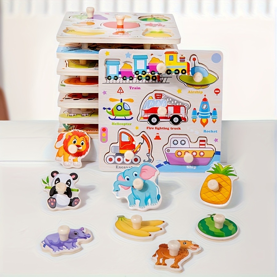 Kids Toys Supplier - 3Pcs Wooden Peg Puzzles for Toddlers,