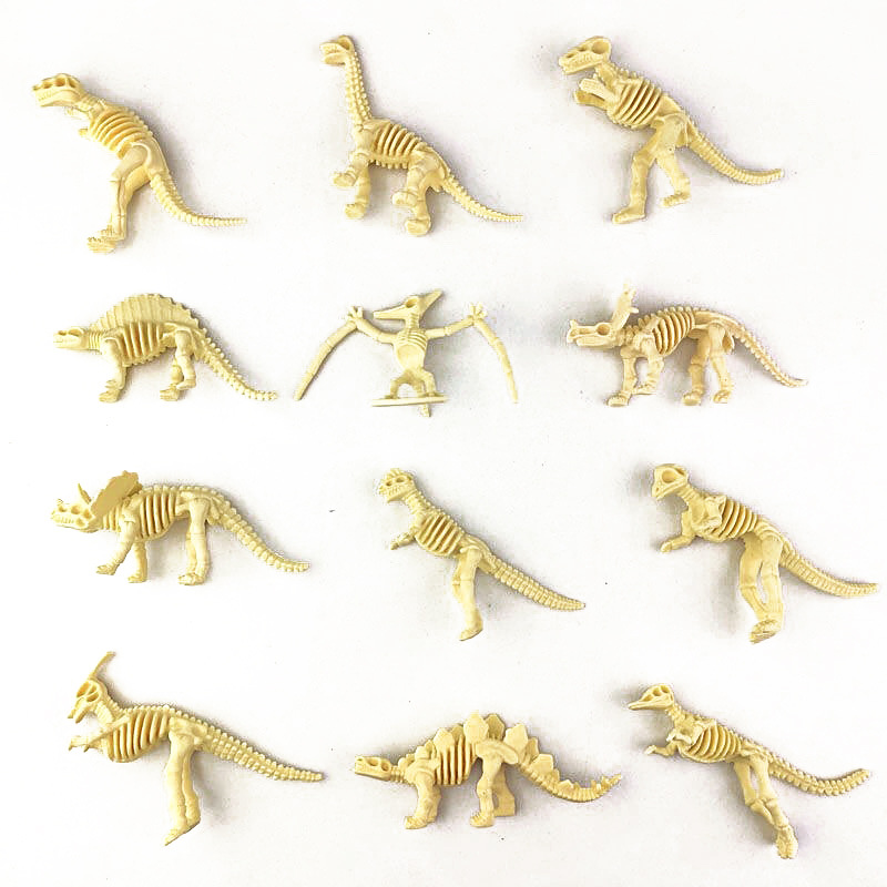 Dinosaur Figurine Set - 12pcs/set Jurassic Dinosaurs Skeleton Model Archaeology