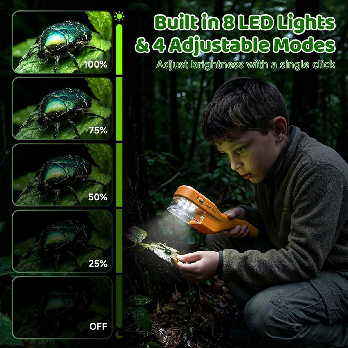 Microscope Kids Science - 500X Handheld Microscope for Kids, Outdoor
