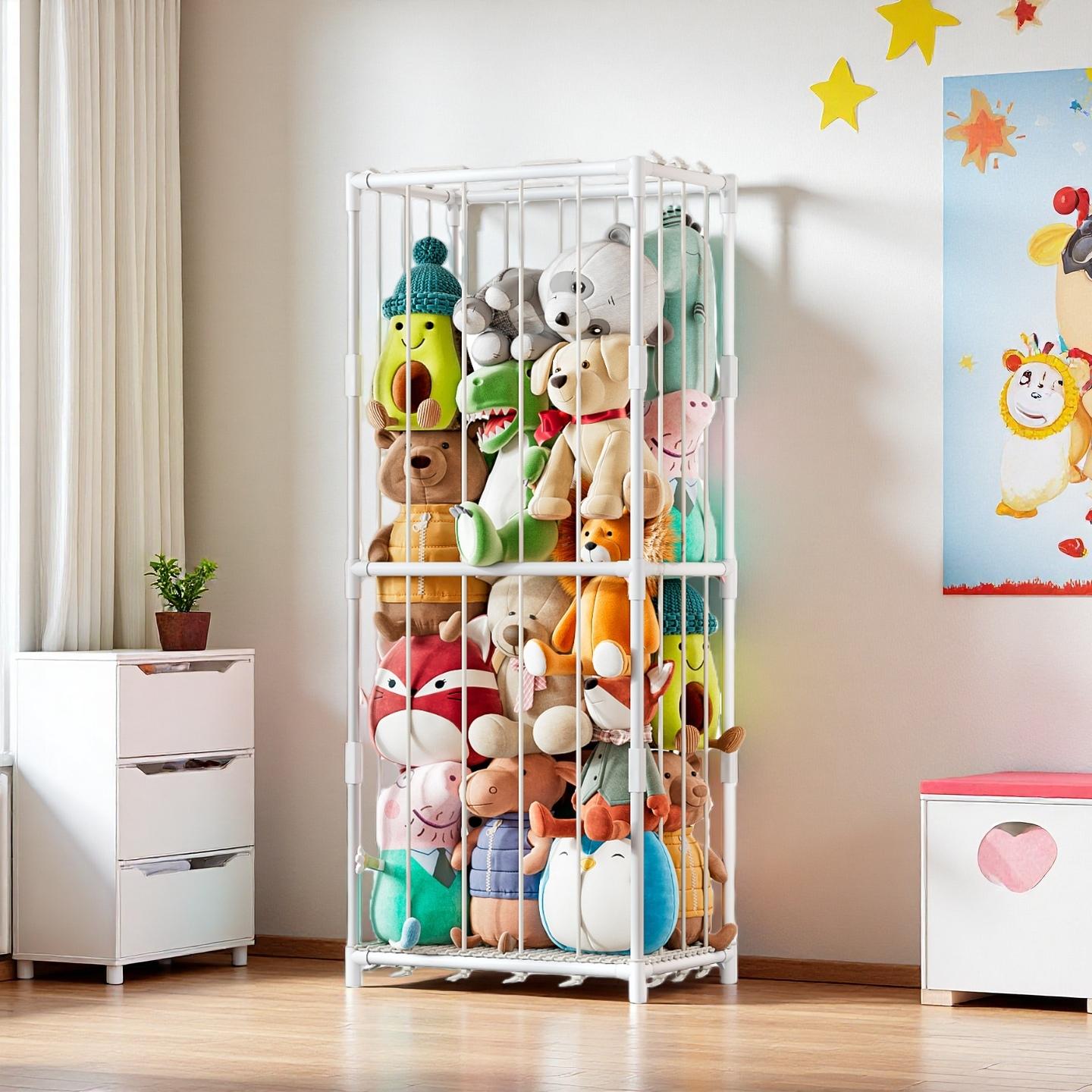 Kids & Toys Expo Saudi Arabia - Vertical Stuffed Animal Storage Organizer Zoo