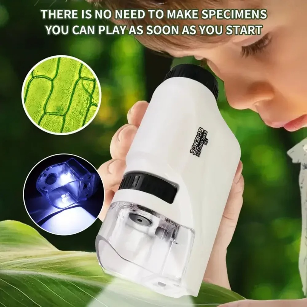 Microscope Kids Science - Mini Pocket Lab Handheld Portable Microscope