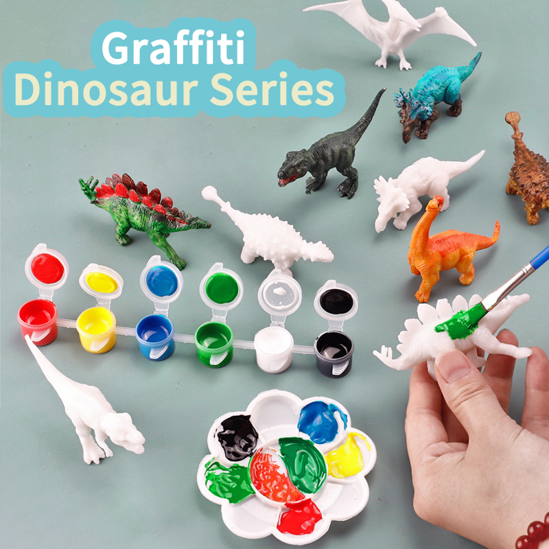 6pcs/8pcs, DIY Coloring Dinosa - Dinosaur Figurine Set 评论和价格