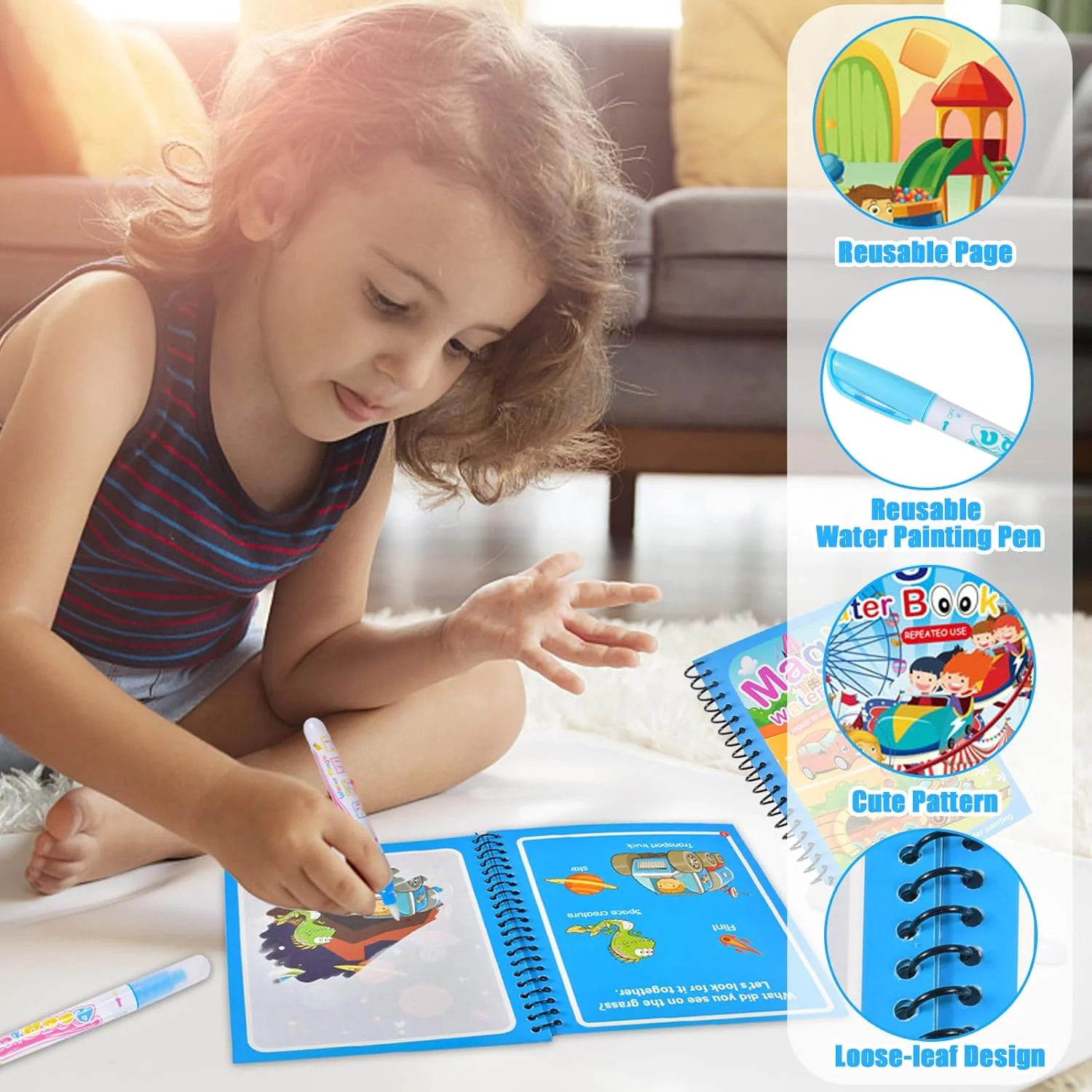 Kids Graffiti Coloring Water P - Dinosaur Figurine Set 评论和价格