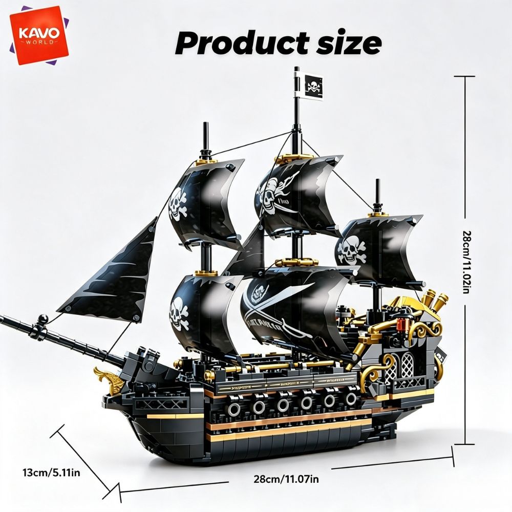 KAVOWORLD 801pcs Black Sail Pi - Kids Toys Supplier 评论和价格